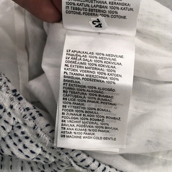 Coastal Romper Women Size 4 White Blue Adjustable Straps Summer Feminine Beachy - Picture 13 of 16